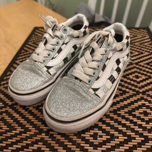 Girls Vans Old Skool ‘Glitter Checkboard’